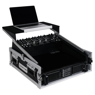 Sound Town 2U Glide Style Case with 11U Slant Mixer 20  Rackable Depth STMR-2ULT