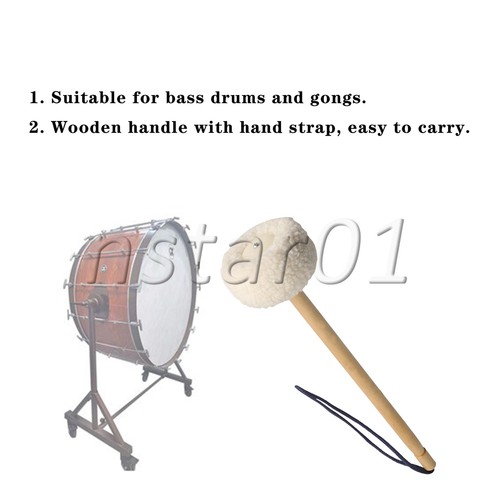 2 Pieces Double Head Drum Cymbal Gong Mallet Soft Hammer Sticks Mallets Rod C7d3