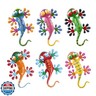 YEAHOME 6 Pack Metal Geckos Inspirational Wall Art, Mexican Outdoor Wall Decor with Shaking Head, Lizard Wall Sculptures and Statues for Farmhouse, Porch, Patio, Lawn, Fence
