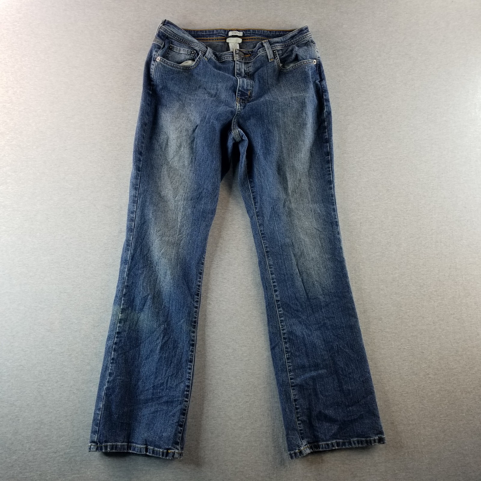St. Johns Bay Jeans Womens Sz 12 2000s VTG Stretch MedWash Normcore Cute Y2K
