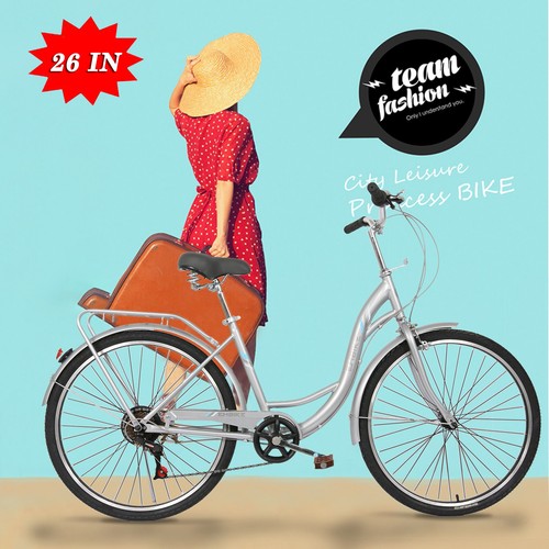 7 Speeds 26 Inch Women Bike Road Bike Seaside Travel Bicycle