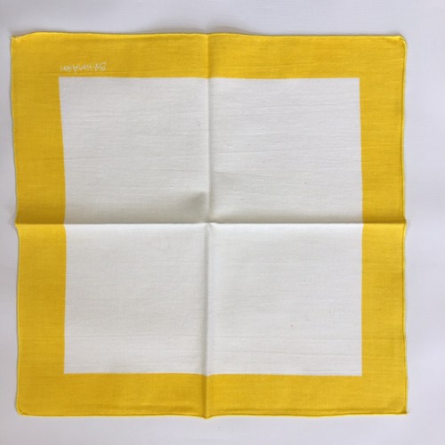 Vintage Bob Van Allen Yellow Border Cloth Napkins Set of 6 Mid Century Linens