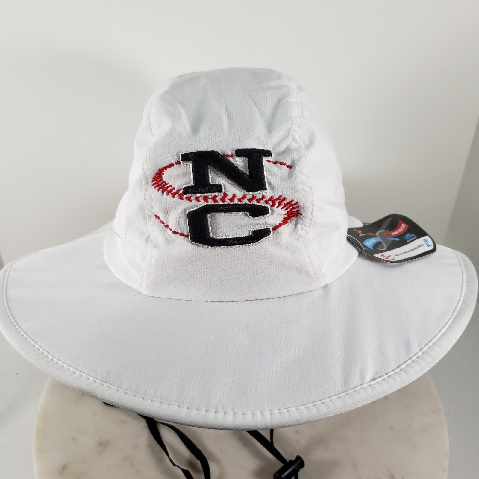 OC Gear Wide Brim Sun Hat NC Baseball Logo Cap White Boonie