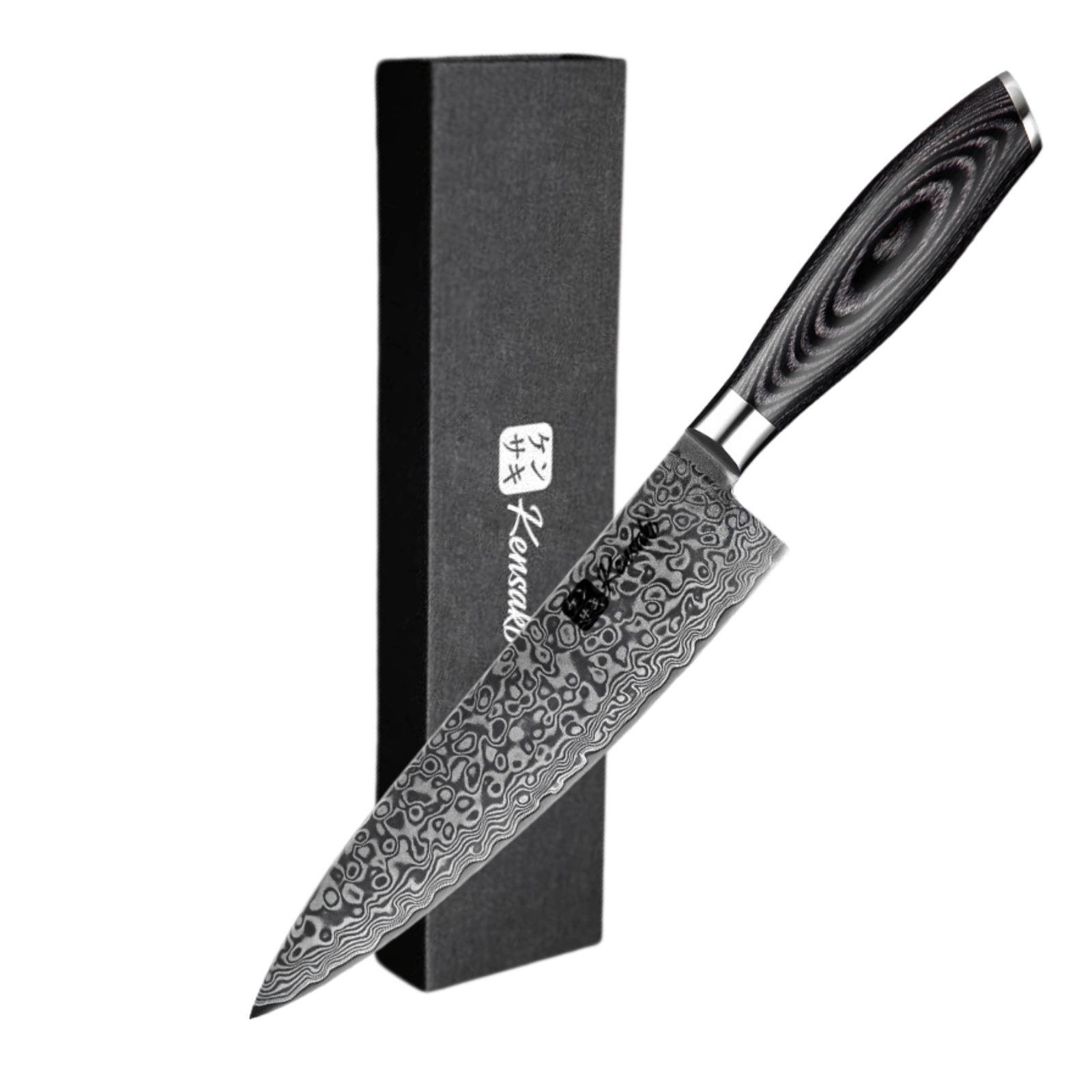 KENSAKI Chefmesser aus Damaststahl Küchenmesser Damaszener Stahl | Style: Japan