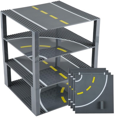 Road Baseplates, 10x10, 2 Straight 2 Curved with 30 Stackers