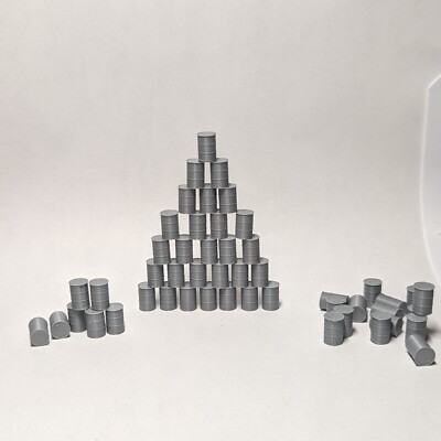 (100) - 55 Gallon Drum Barrels (Gray) HO Scale Lot Set Walthers Herpa Promotex