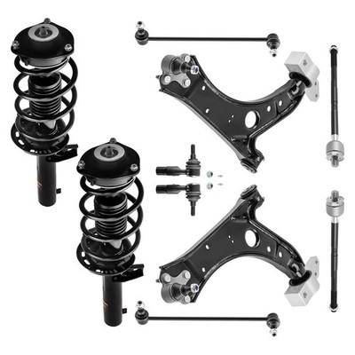 Front Struts + Control Arm + Sway Bar + Tie Rod For VW Golf 2010-2014 Highline