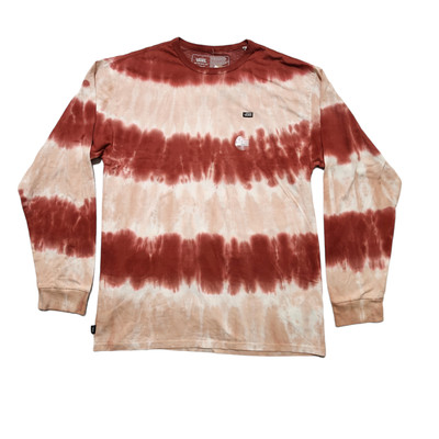 Vans Off The Wall Tie Dye Men's Tee Long Sleeve Crewneck Size XL