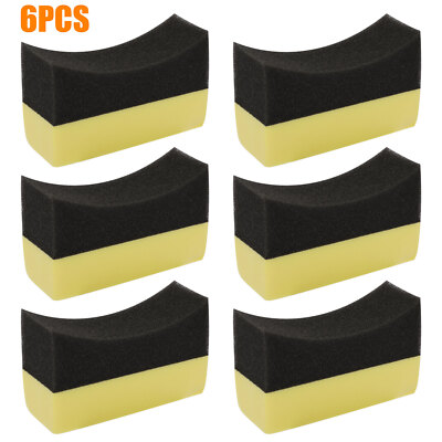 6/12/18pcs Professional Car Tire Tyre Dressing Applicator Curved Foam Sponge Pad