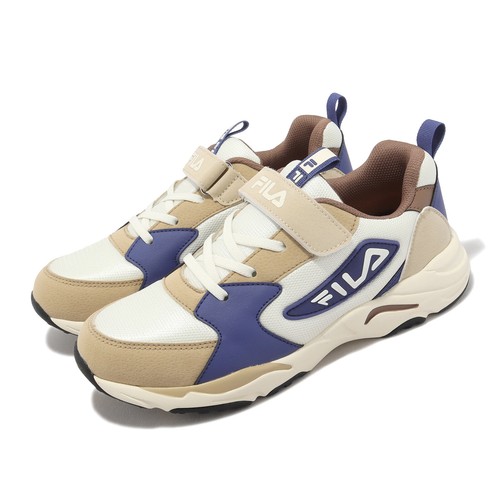 

Fila J803X Бело-Коричневый Темно-синий Детская Молодежная повседневная обувь LifeStyle с ремешком Кроссовки, Белый, J803x