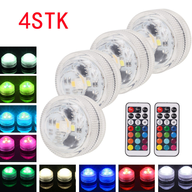 4x LED Poolbeleuchtung RGB Unterwasser Licht Teichlicht Teich Pool Badewanne