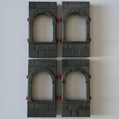 Playmobil 5757 5794 Knights Dragon Fortress Castle Arch Window Wall Pieces [x4]
