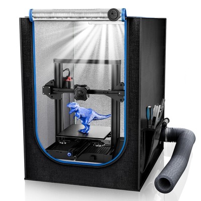 3D Printer Enclosure with Ventilation Kit, LED Light,Thermo-hygrometer,Fan Fu...