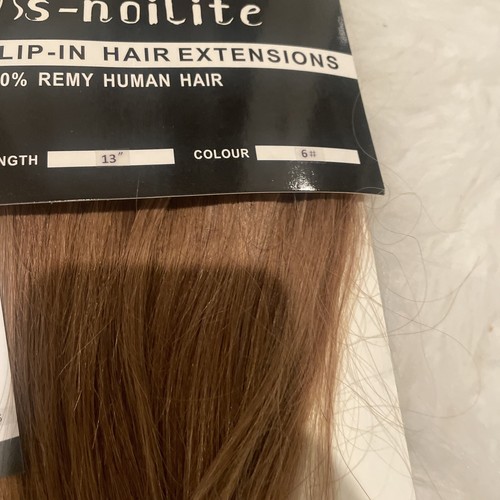 S-Noilite Clip In Hair Extensions 100% Remy Human Hair 8” #6 LT Brown TH8006 NEW