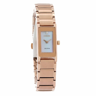 Citizen EG7053-64D Axiom Eco-Drive Diamond Rose Gold Stainless Steel Watch $425