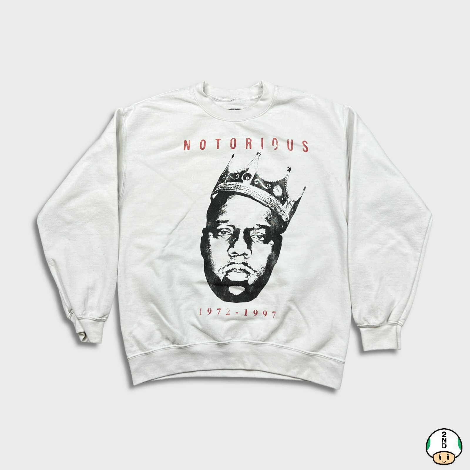 Notorious B.I.G Sweatshirt Mens Medium White Biggie Smalls