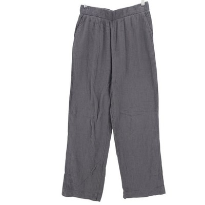 FAHERTY Gray Dream Organic Cotton Gauze Wide Leg Pants "Washed Black" MEDIUM