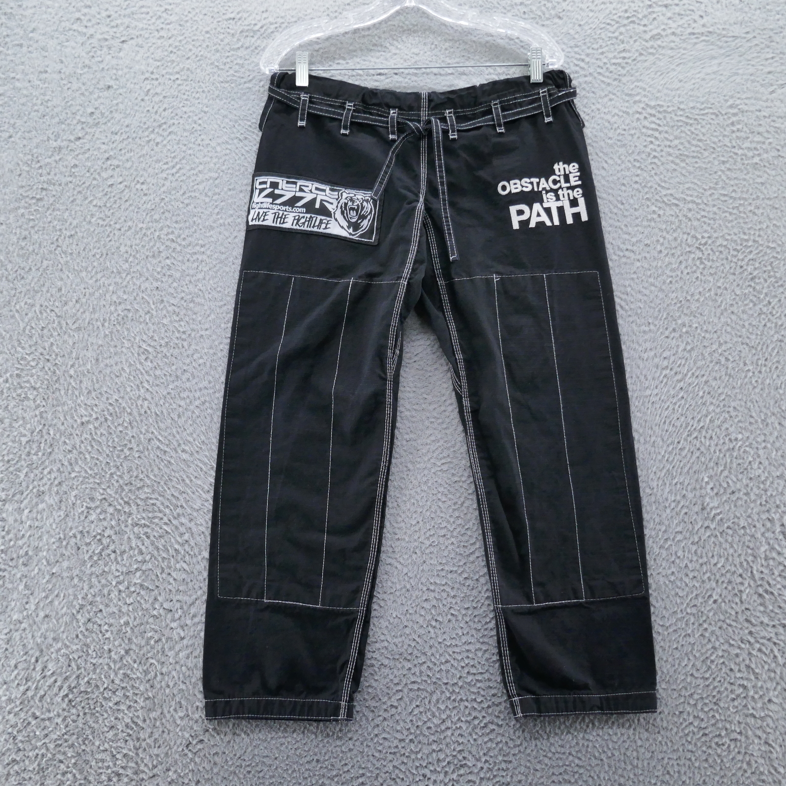 CK Contract Killer Kids Fight Life Jiu Jitsu Pants K3 32x27 Black Martial Arts