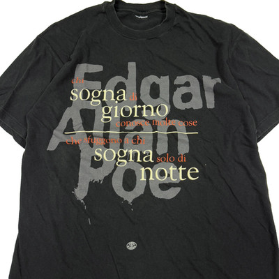 rare vintage EDGAR ALLAN POE Chi Sogna SHIRT L writer poet art The Raven 90s