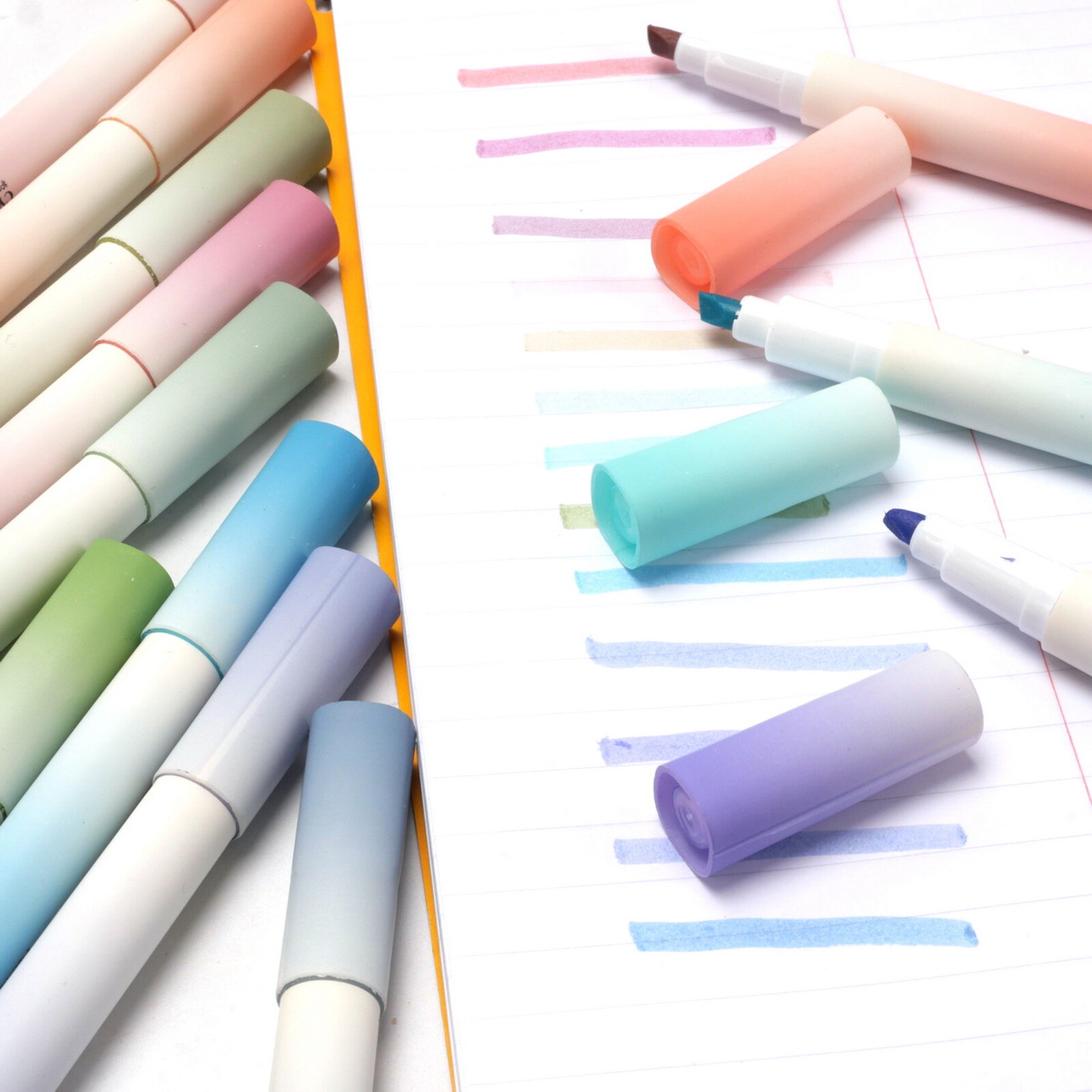 12PC Highlighters Aesthetic Cute Marker Pens Morandi Colors for School Office