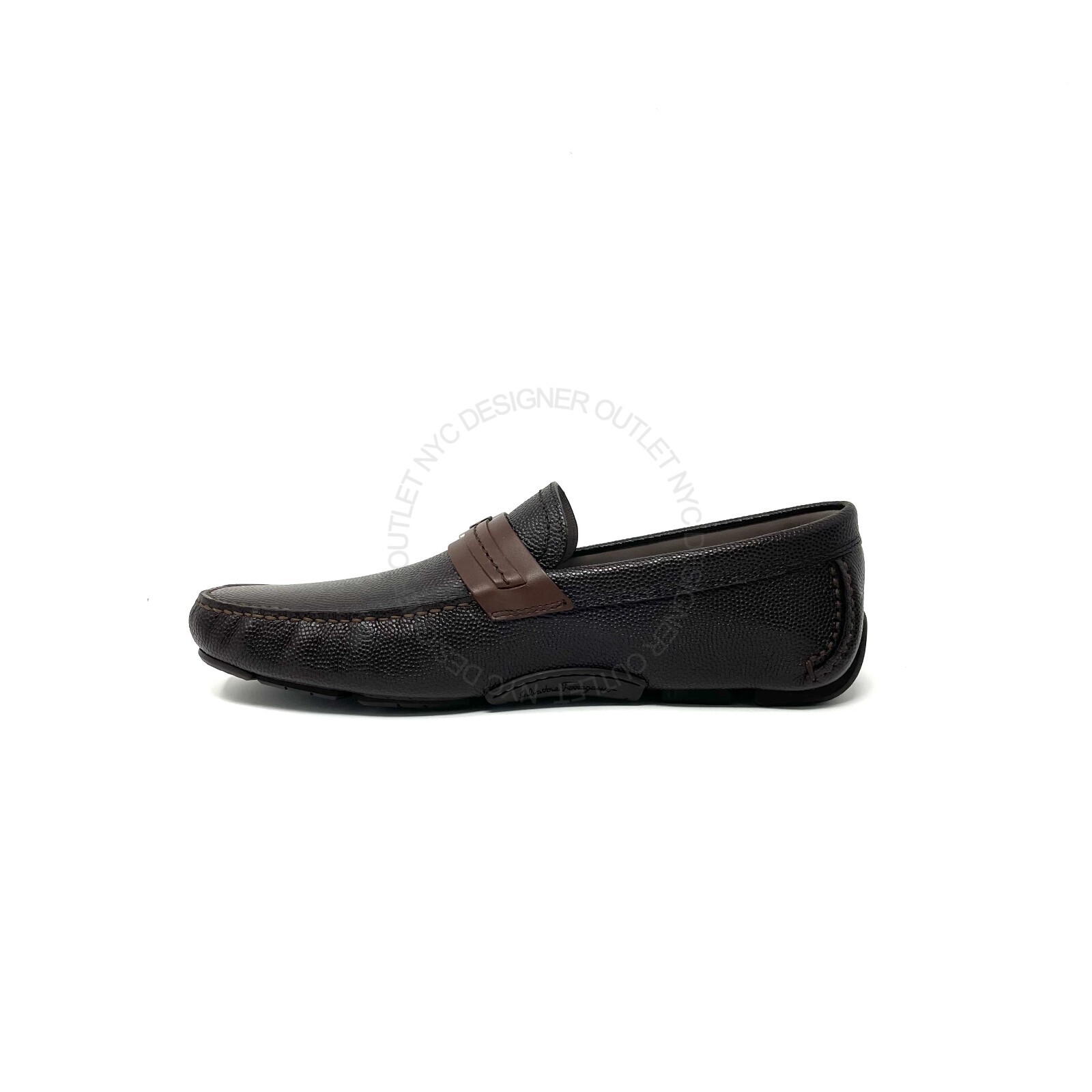 Pre-owned Ferragamo Salvatore  Remar Brown Driver Leather Shoe Sizes 8-13