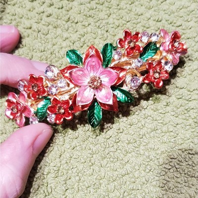 NEW! Gorgeous Avant Garde Fairy Style Red Floral Hair Clip Accessory Barette