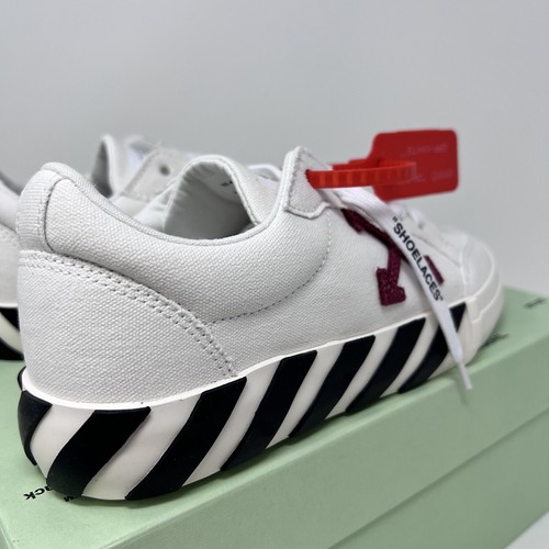 Pre-owned Off-white Women's Canvas Sneakers Size 39 Eu / 9 Us White Violet