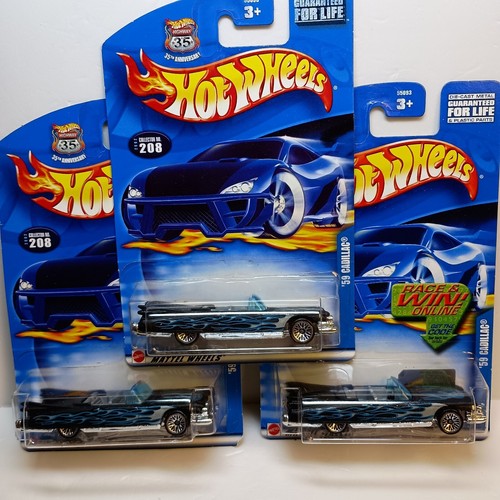2002 Hot Wheels #208 '59 Cadillac convertible - black w