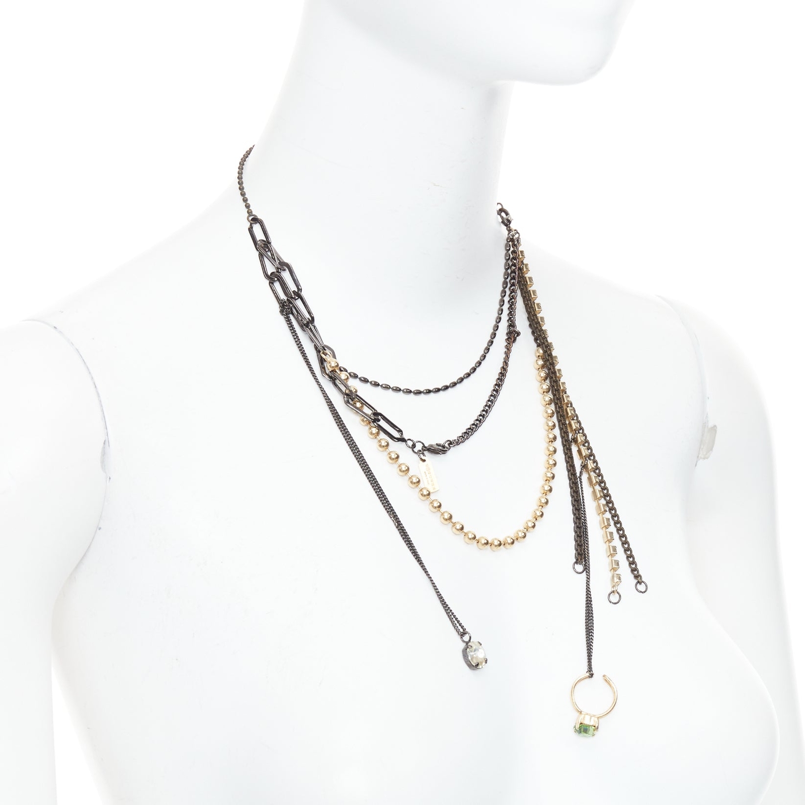 【関税＆送料込み】Maison Margiela Jewellery rare MAISON MARGIELA 11 Vintage chain pearl green ring