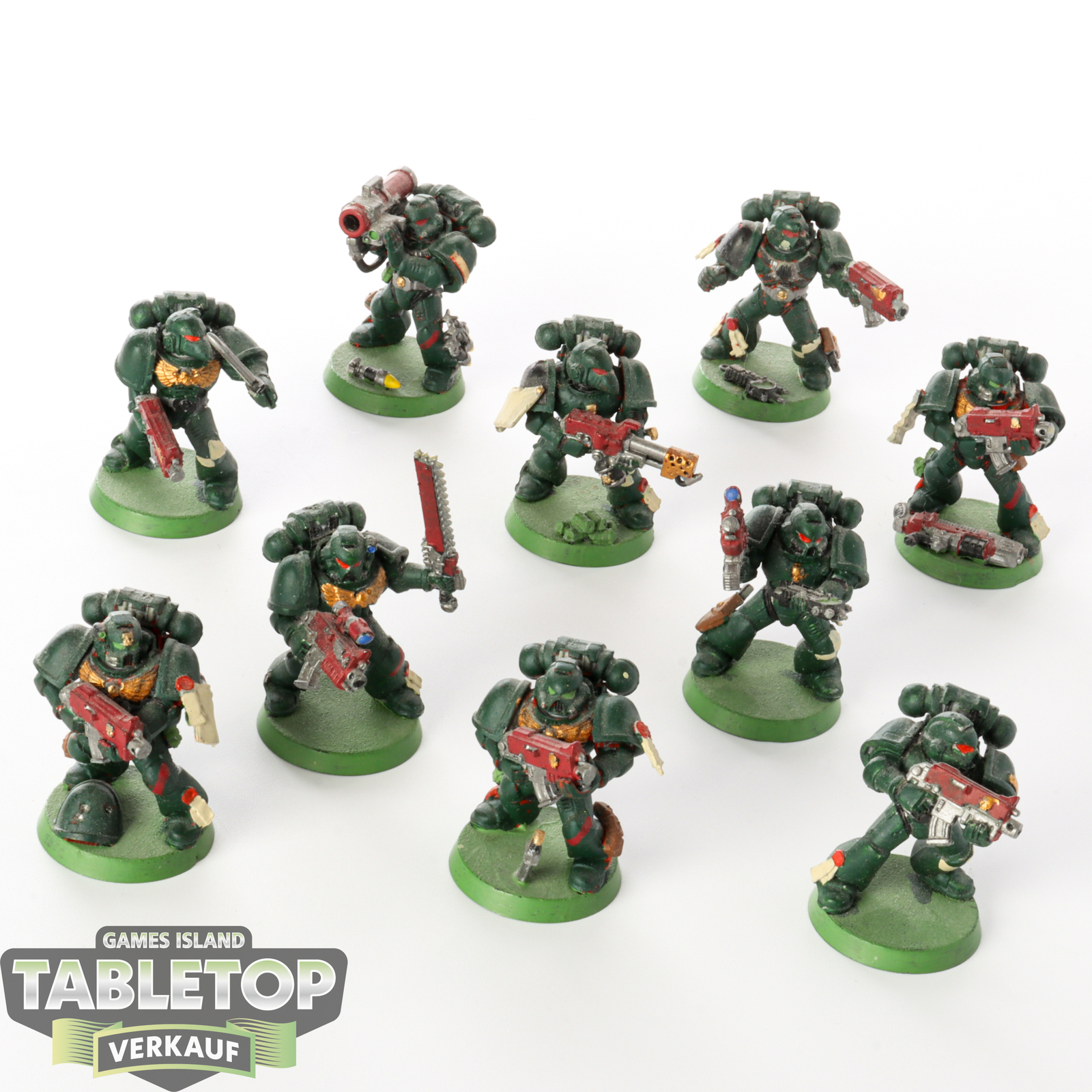 Astra Militarum - 10 Catachan Jungle Fighters - teilweise bemalt