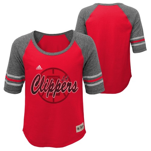 Футболка Adidas NBA Youth Girls (7-16) Los Angeles Clippers HI-LO Raglan