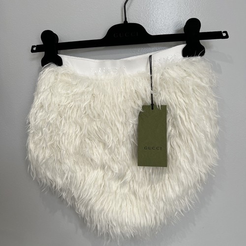 【COLOR iN ID】Fluffy lace fur shorts Women Thicken Fur Shorts Solid Formal Party Casual Warm