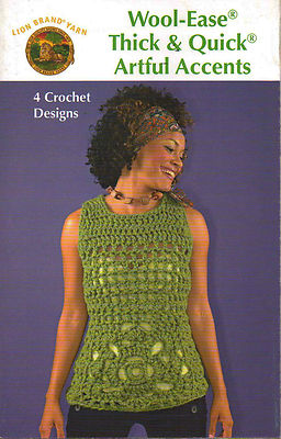 Quick Artful Designs Purse, Scarves, Shell Wool-Ease Crochet Pattern Booklet NEW