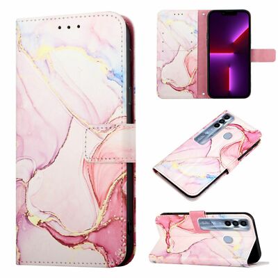 Case For Tecno Spark 7 Pro Leather Phone Protector Marble Cover Flip Wallet