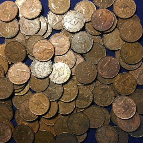 Australian Bulk Pennies pre decimal 1 KILO Penny  1938 -1964 Bullion 