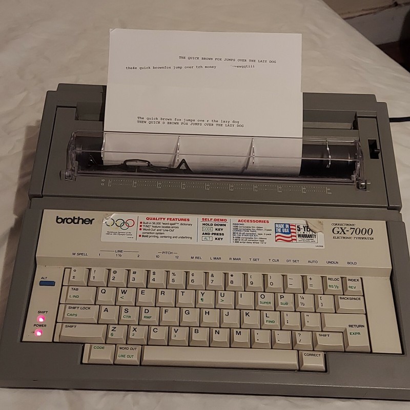 Brother typewriter photos of Brother GX7000 by year then serial number