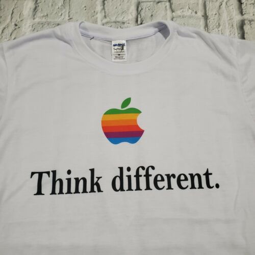 Vintage 80s 90s Apple Computers 6 Color Logo White T-Shirt Vintage 80s 90s Apple Computers 6 Color Logo White T-Shirt