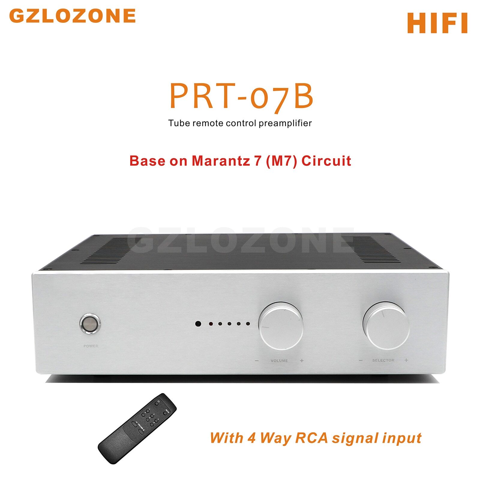 HIFI PRT07B Remote Tube Preamplifier With 4 Way RCA Input