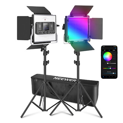 NEEWER LED-NL660 2個セット Amazon.com : NEEWER 2 Pack Bi Color 660 LED Video Light and
