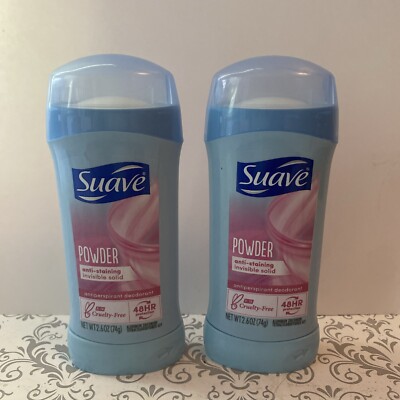 2 Suave Powder Invisible Solid Antiperspirant Deodorant 2.6 oz Each