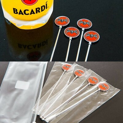 4 Pcs Bacardi Premium Cocktail Stirrers Barware Bartender Ron Bacardi Rum 4 Pack