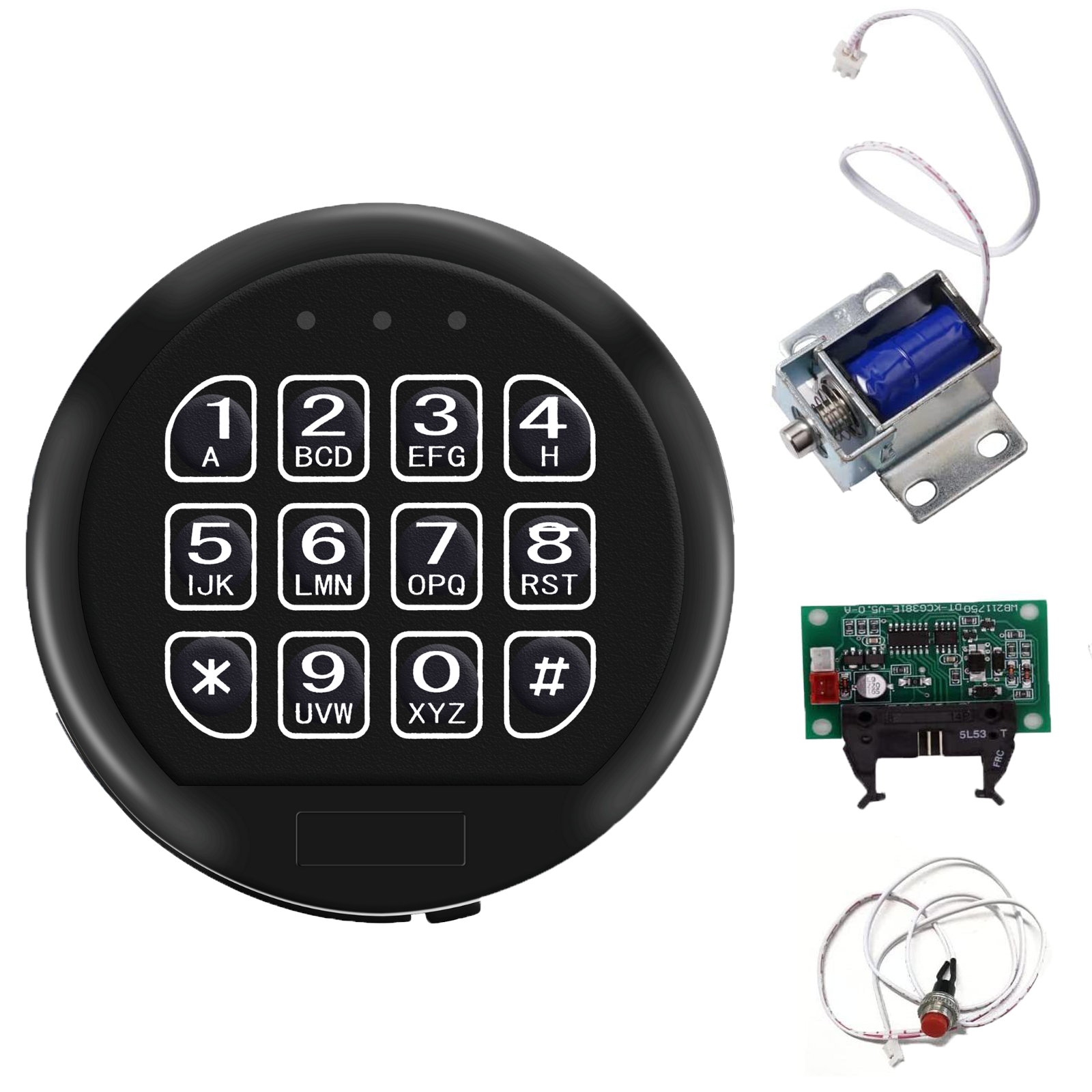 Gun Safe Lock Replacement Black Keypad with Solenoid Lock Fits Stack-On SET
