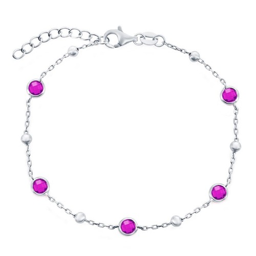 アクセサリー Silver Beaded Bracelet / Medium XIAQUJ Sterling Silver Transfer Beads Bracelet for Women