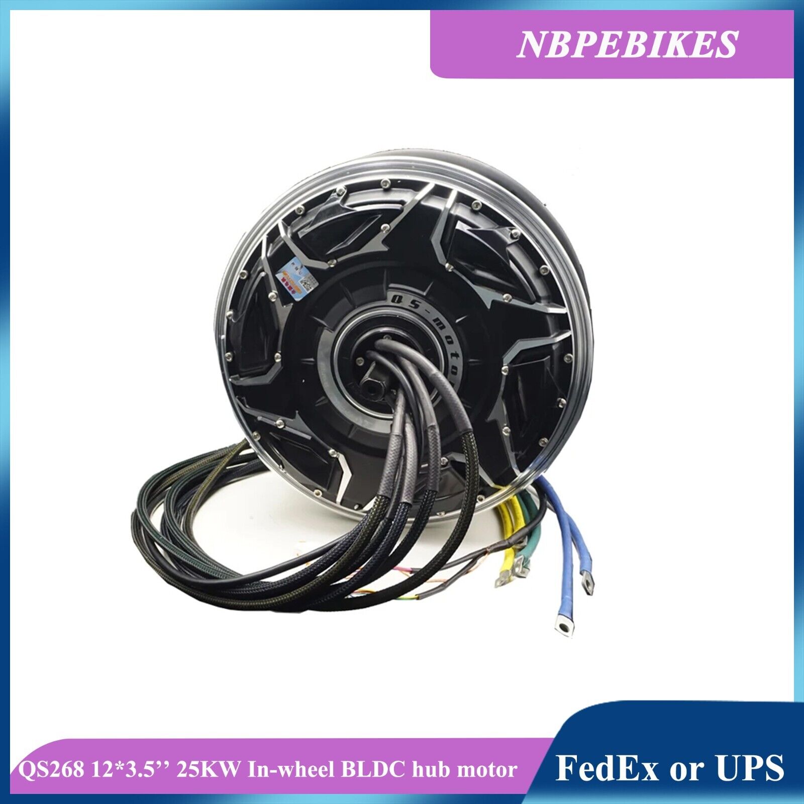 QS268 Hub Motor 12*3.5inch 90H V5 25kW 72V Electric QS268 Hub Motor 12*3.5inch 90H V5 25kW 72V Electric