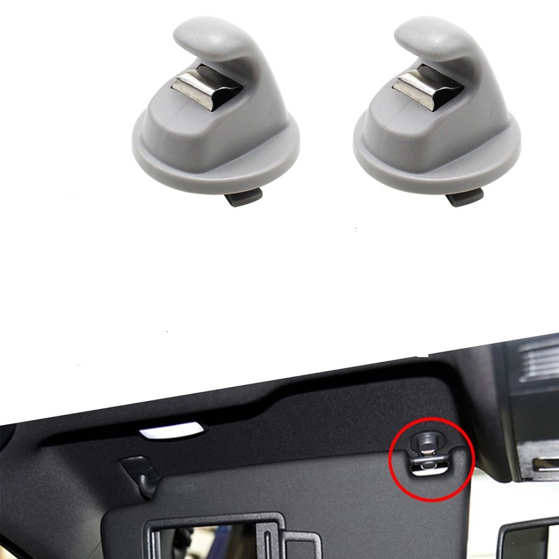 2Pcs Grey Sun Visor Clip Hook Holder Fits for VW Golf 7 MK7 Jetta 5G0857561B
