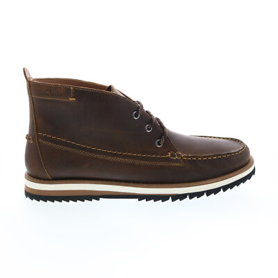 

Clarks Durston Mid 26161353 Мужские коричневые кожаные ботинки на шнуровке Chukkas, Коричневый, Clarks Durston Mid