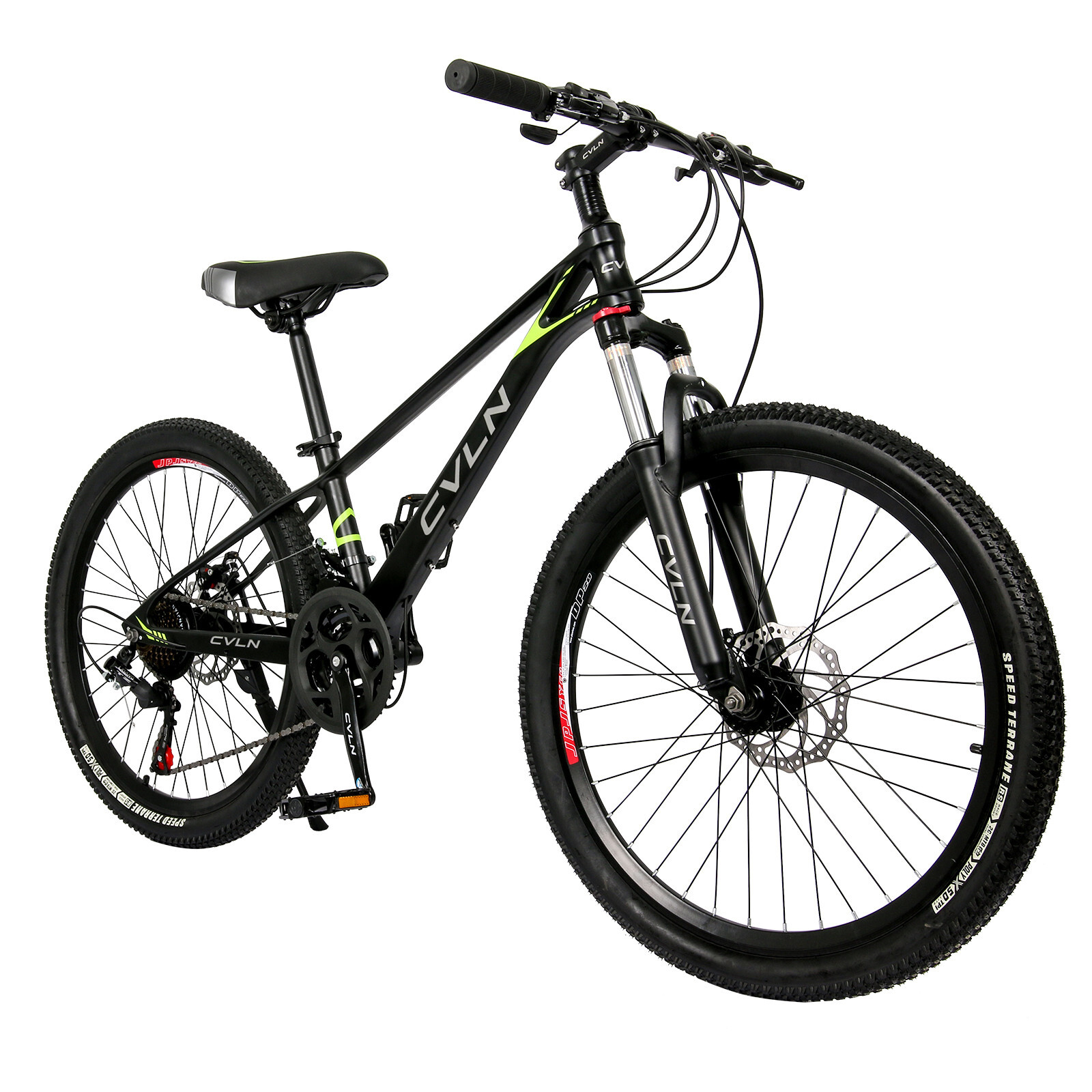 Mountain Bike 24In 21 Speed Magnesium Alloy Frame Whole Body Paint for Women Men