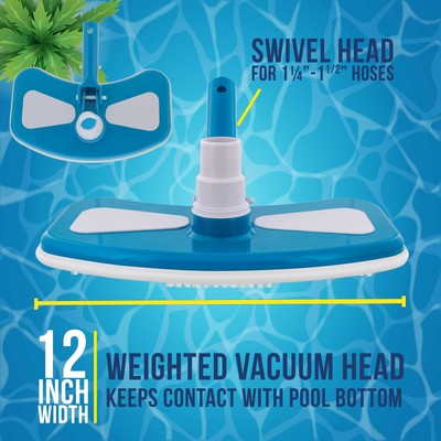 U.S. Pool Supply Deluxe Weighted Pool Vacuum Head, Protection Bumper, Liners