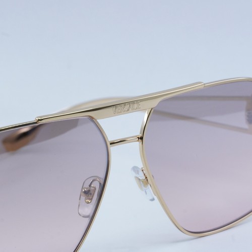 Pre-owned Versace Ve2269 10027e Gold/light Pink Mirror Gradient Silver 62-13-130 Su...
