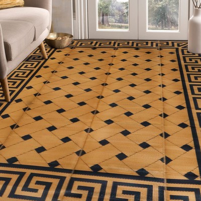 SAND MINE Reversible Mats, Plastic Straw Rug, Modern Area Rug, Large Floor Ma...
